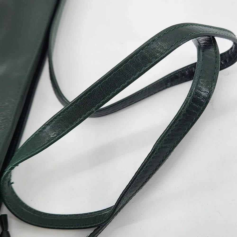 Vintage Ganson Crossbody Bag‎ Green Faux Leather Hong Kong Small Purse